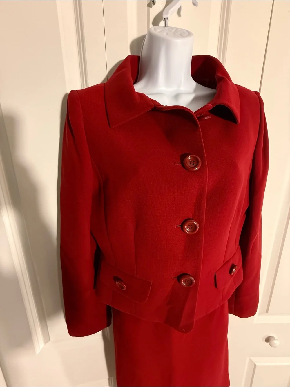 Tahari Red Skirt Suit Set - Jacket & Skirt